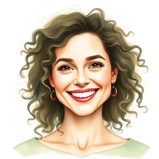 Retrato em aquarela de Júlia Andrade